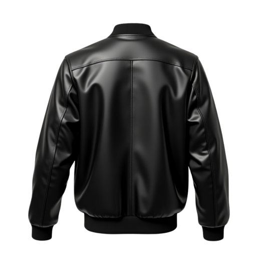 Black Leather Bomber Jacket: Minimalist Urban Fashion Style