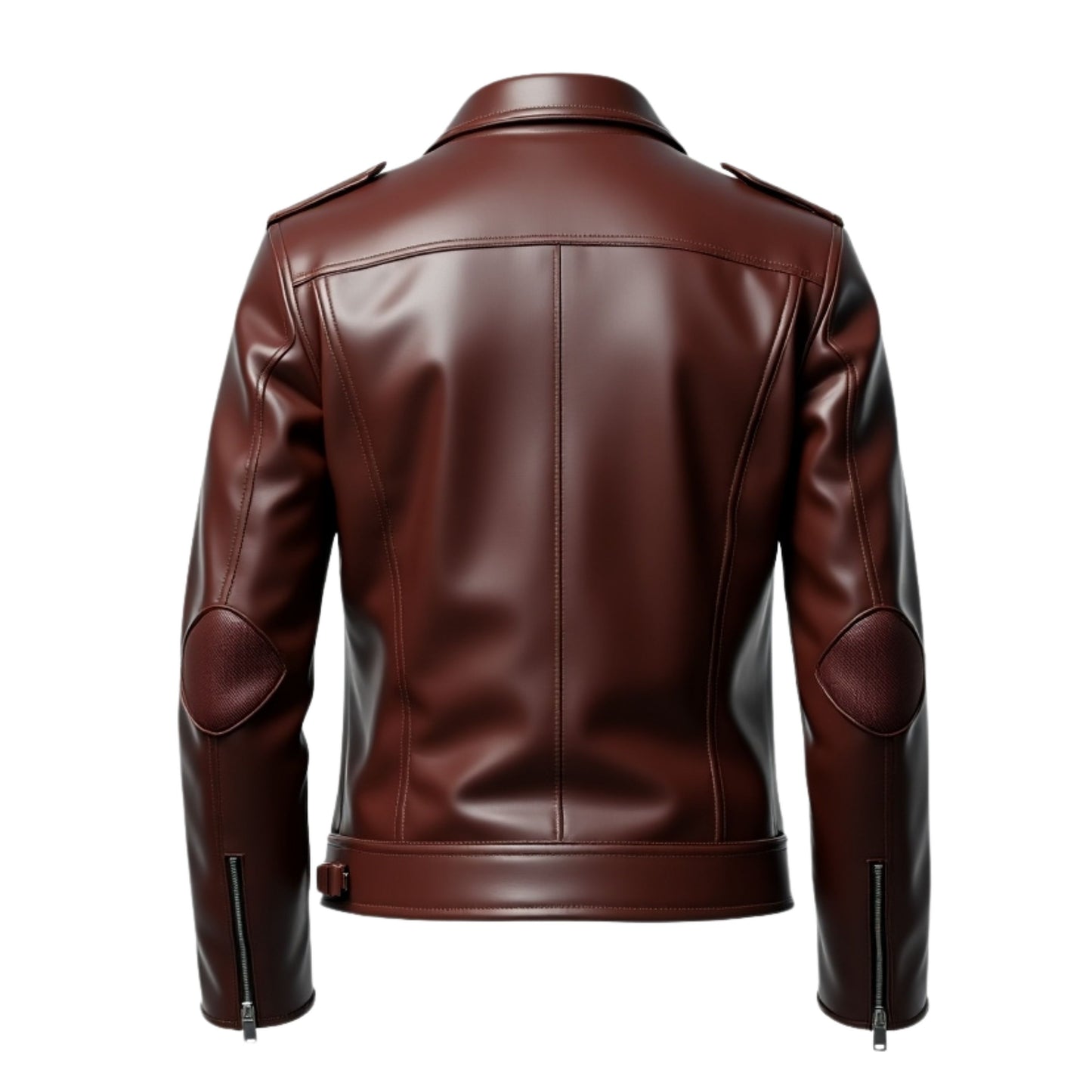 Men's Real Leather Brown Biker Jacket: Asymmetrical Zipper, Classic Lapels, Trendy Fit