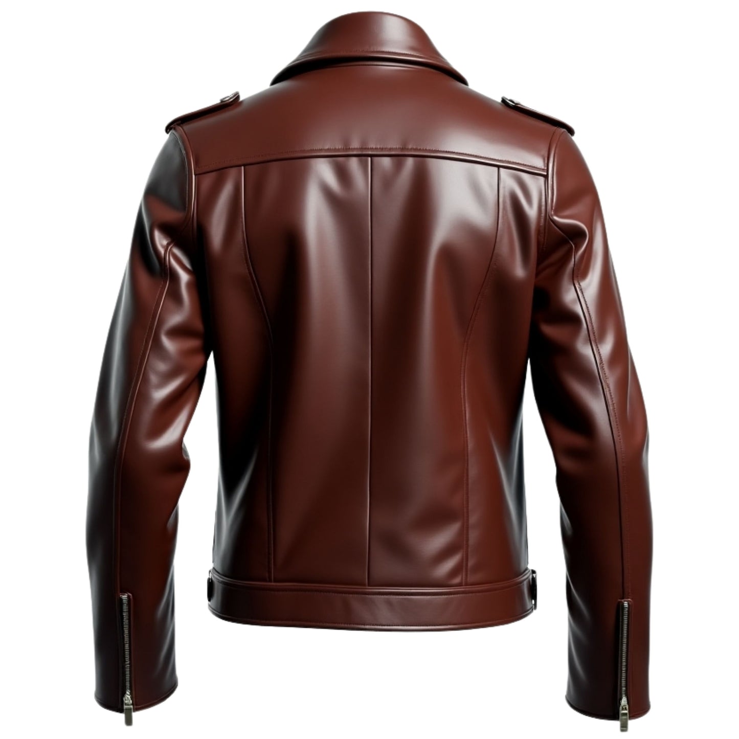 Men's Brown Leather Biker Jacket: Asymmetrical Zipper, Modern Fit, Secure Pockets