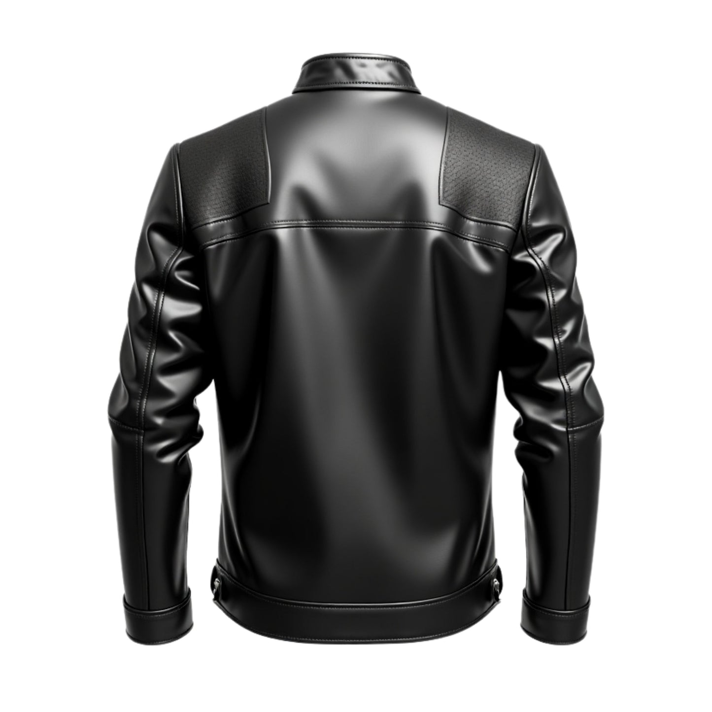 Men's Black Genuine Leather Cafe Racer Jacket: Slim Fit Moto Wear