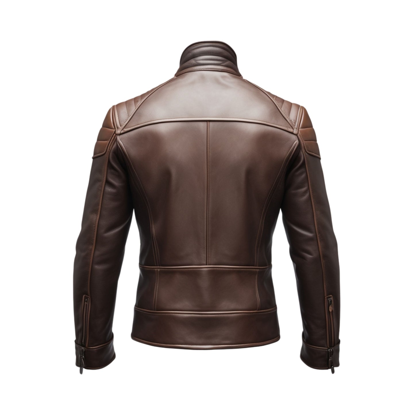 Men's Brown Real Leather Biker Jacket – Slim Fit Motorcycle Wear