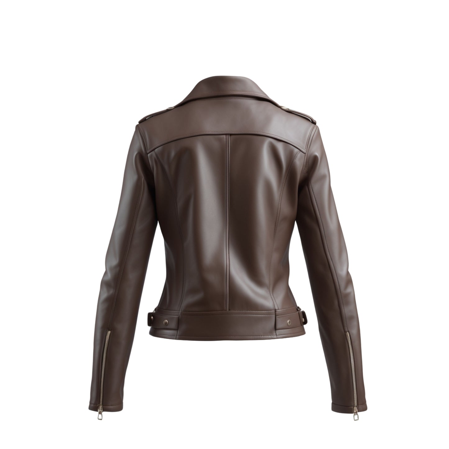 Brown Real Leather Moto Jacket: Slim Fit Biker Coat, Asymmetric Zip Outerwear