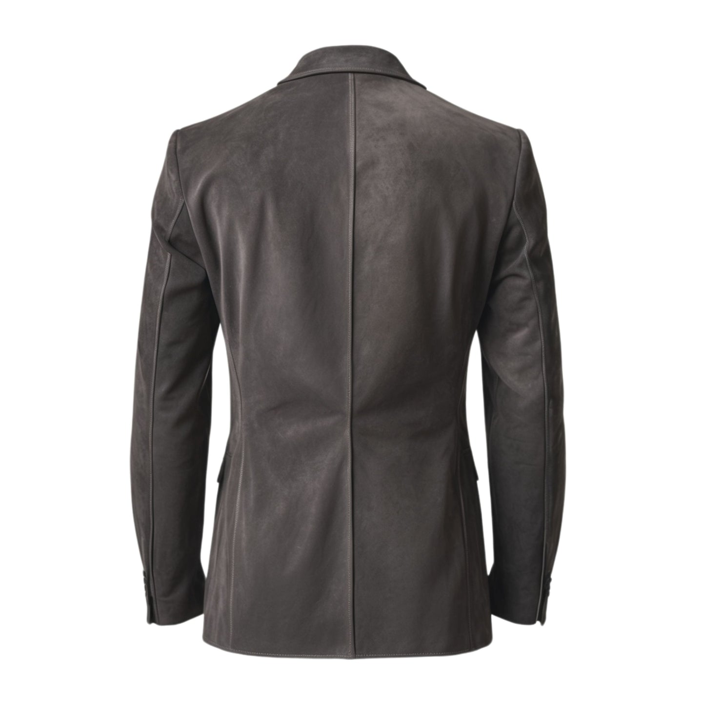 Men's Classic Leather Blazer Jacket: Two-Button, Modern Fit, Notched Lapel Sport Coat