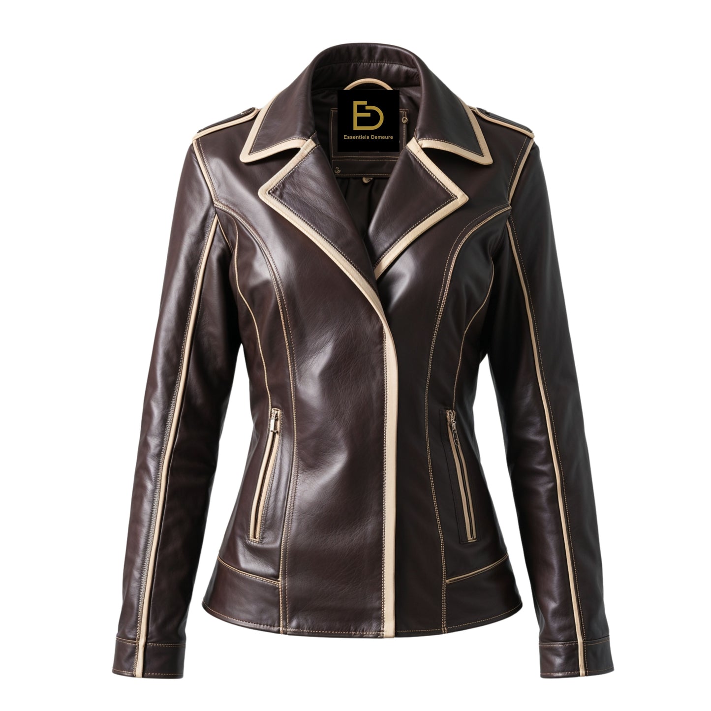 Women's Dark Brown Leather Biker Jacket – Tailored Moto Outerwear for Everyday Style