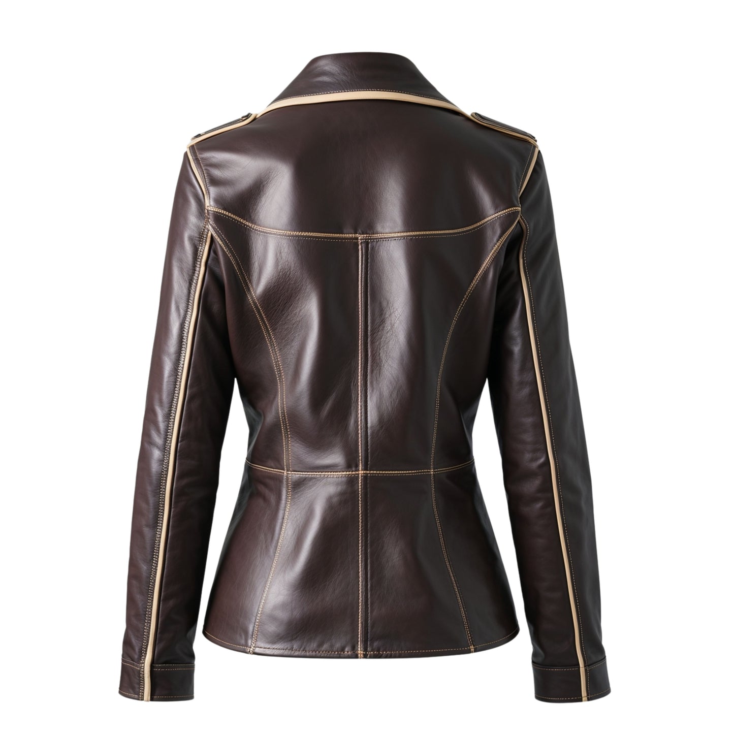 Women's Dark Brown Leather Biker Jacket – Tailored Moto Outerwear for Everyday Style