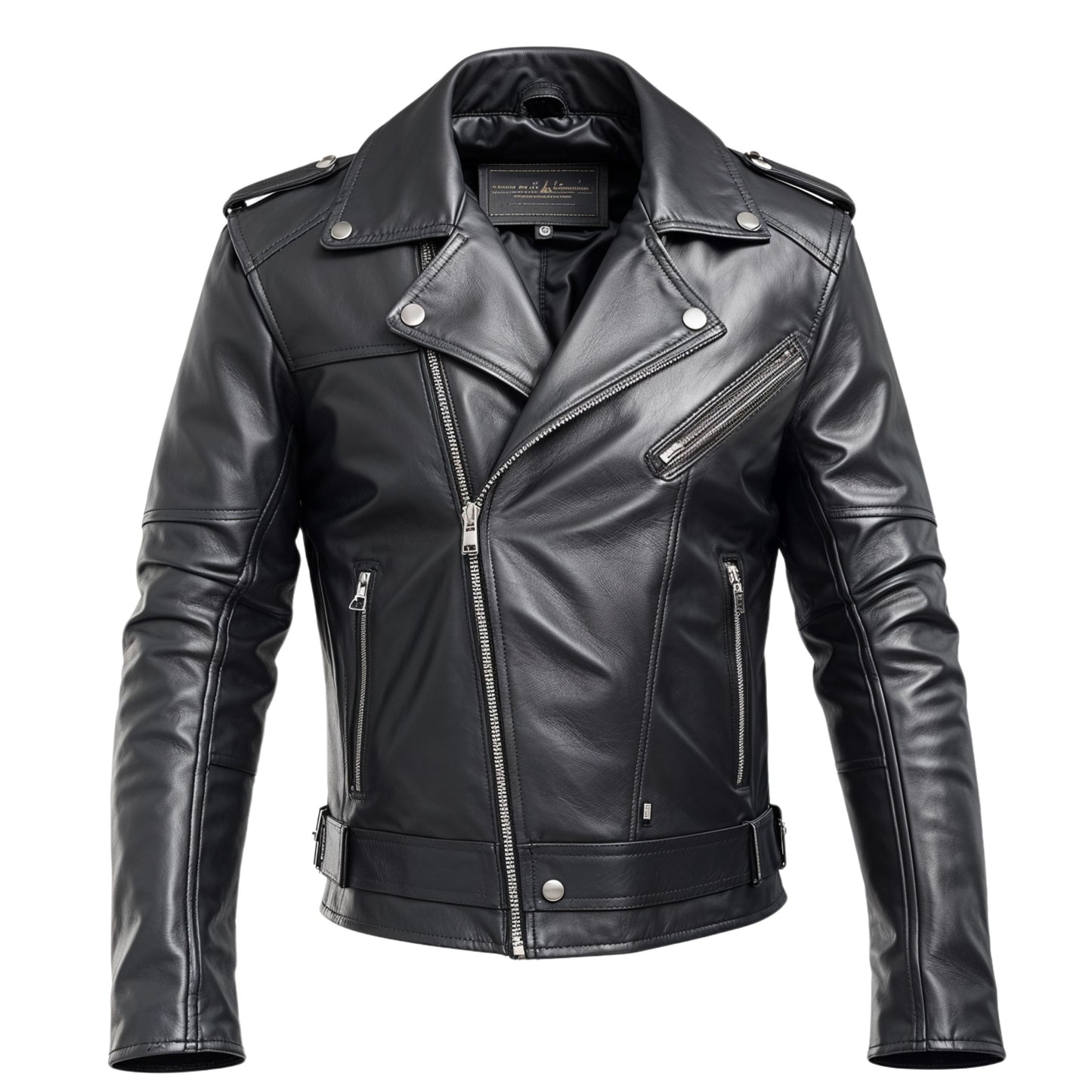 Men's Black Real Leather Asymmetrical Zipper Biker Jacket – Timeless Moto Style