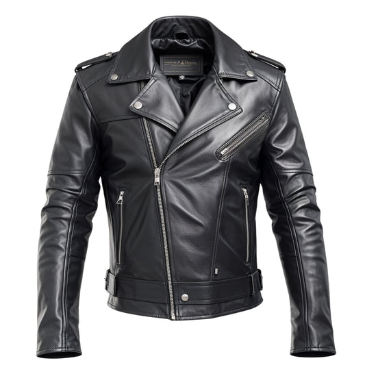 Men's Black Real Leather Asymmetrical Zipper Biker Jacket – Timeless Moto Style
