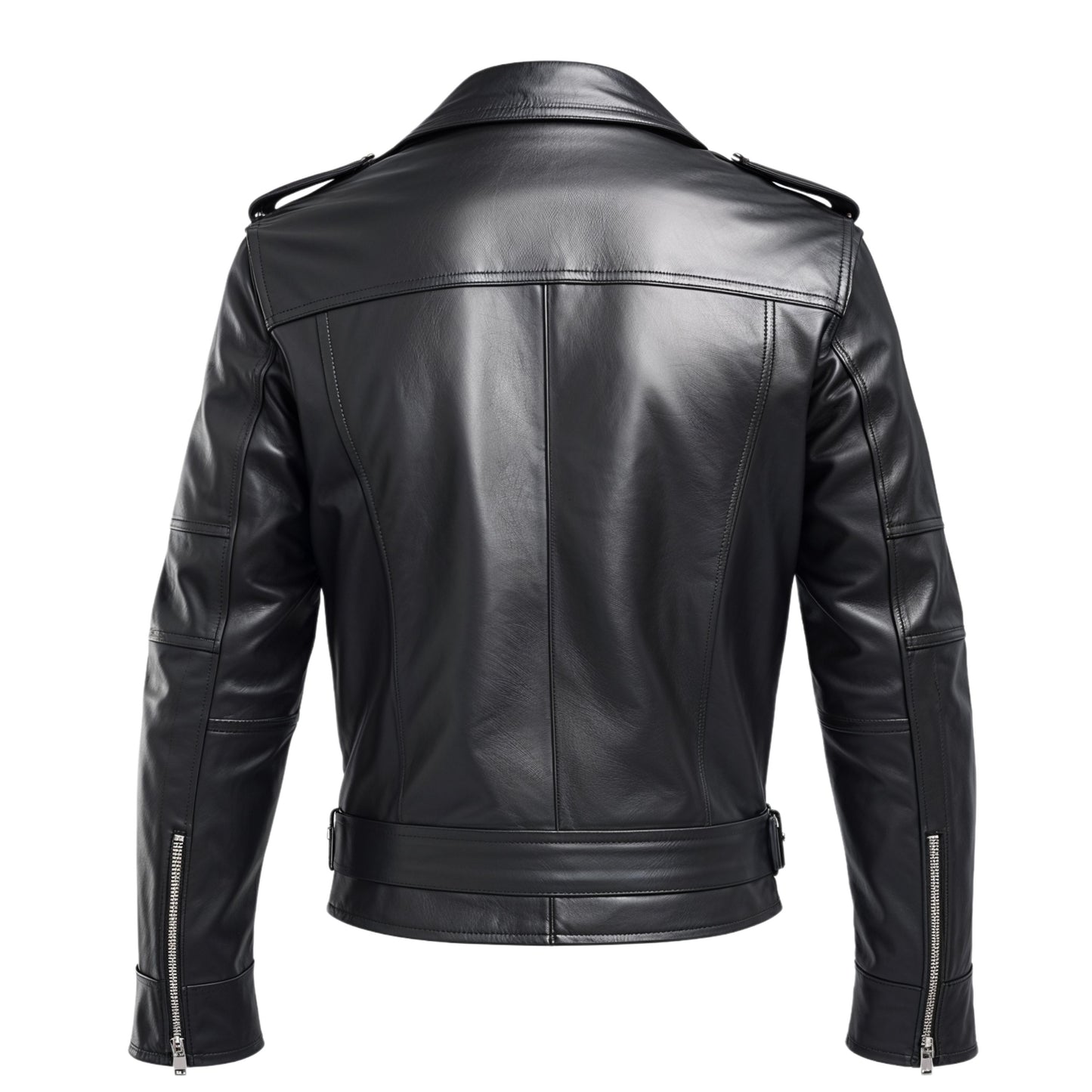 Men's Black Real Leather Asymmetrical Zipper Biker Jacket – Timeless Moto Style