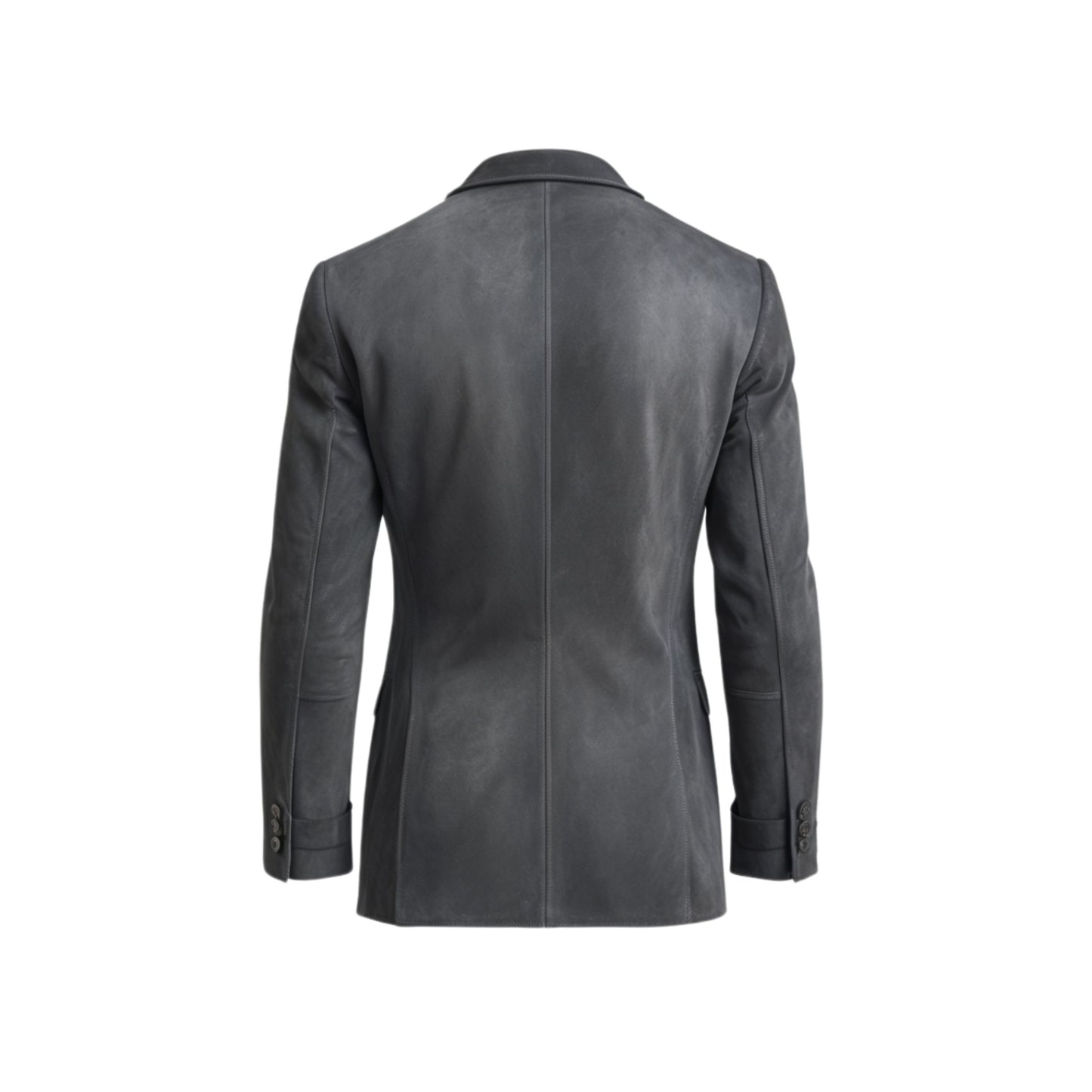 Classic Two-Button Soft Leather Blazer: Modern Fit, Black Jacket