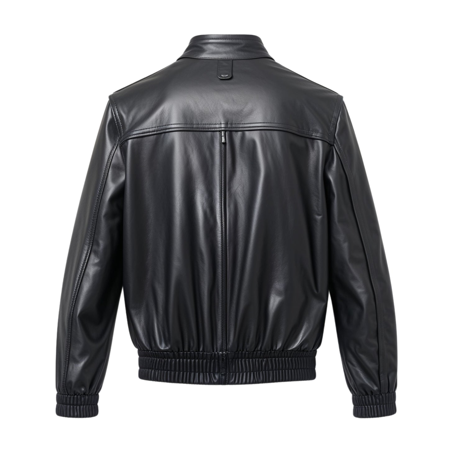 Men's Black Real Leather Bomber Jacket – Casual Motorcycle Style