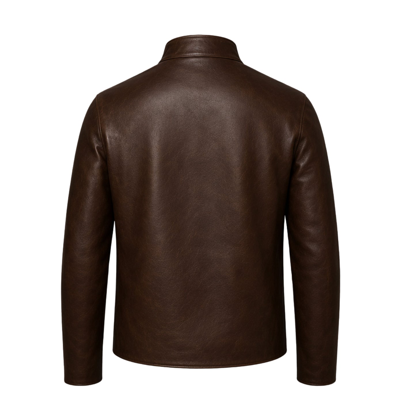 Men's Distressed Leather Cafe Racer Jacket – Dark Brown Biker Style Slim Fit