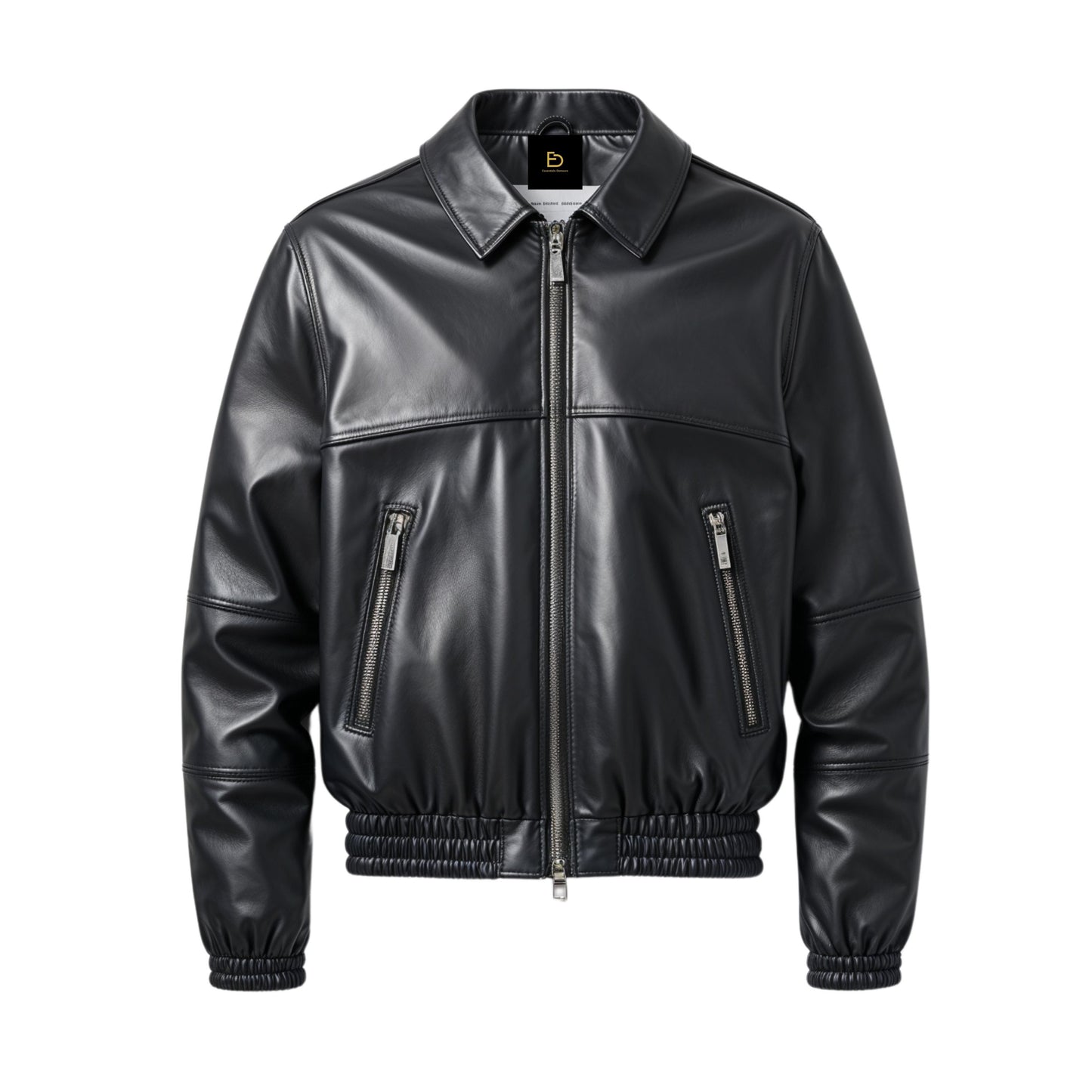 Men's Black Real Leather Bomber Jacket – Zip Front Street Style