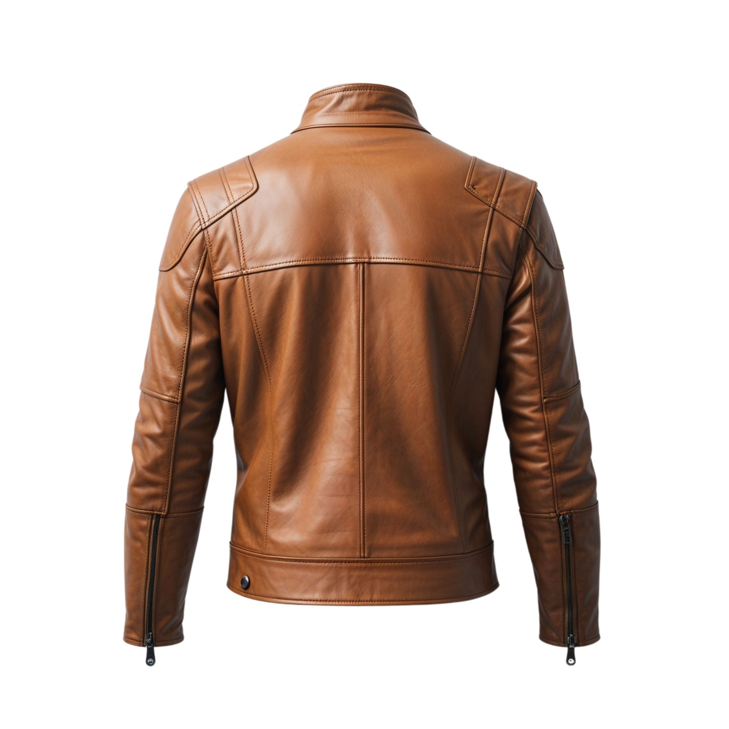 Men's Brown Real Leather Biker Jacket – Slim Fit Motorcycle Wear
