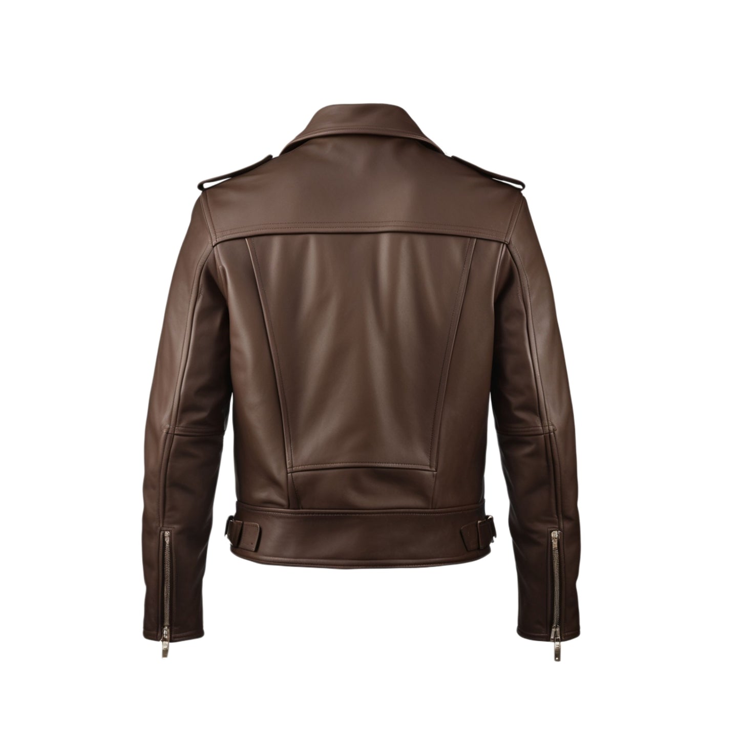 Classic Brown Biker Style Leather Jacket Men Modern Asymmetrical Zipper Multiple Secure Pockets Everyday