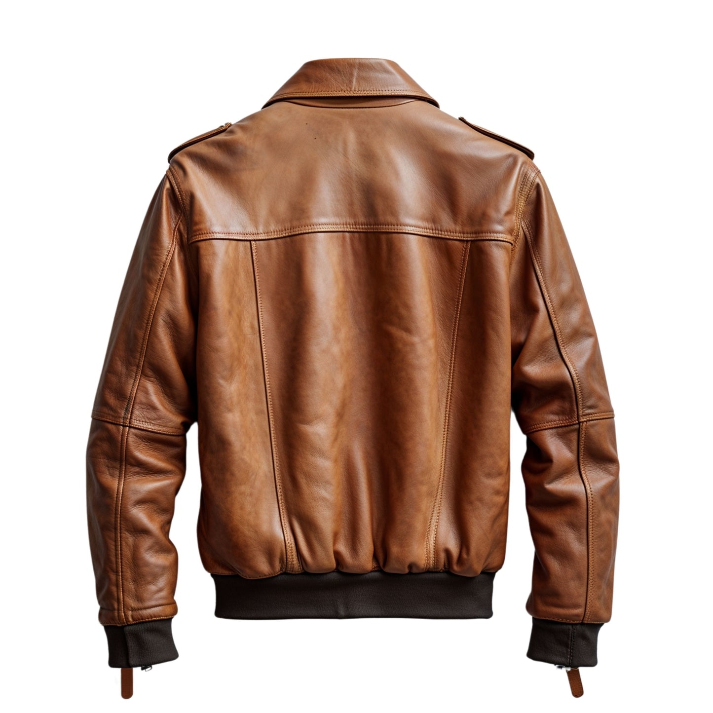 Men's Brown Leather Aviator Jacket with Four Flap Pockets – Rugged Style