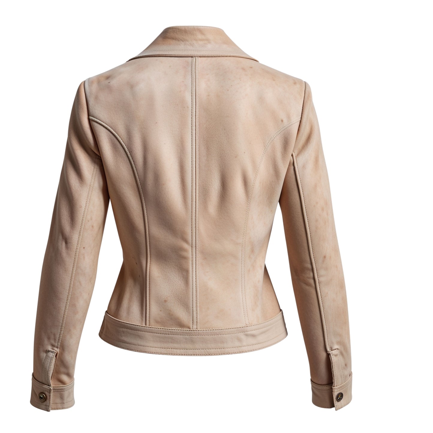 Gold Metallic Real Leather Blazer Jacket – Notched Lapel Evening Style