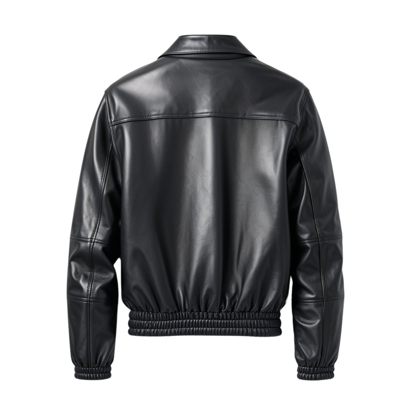 Men's Black Real Leather Bomber Jacket – Zip Front Street Style