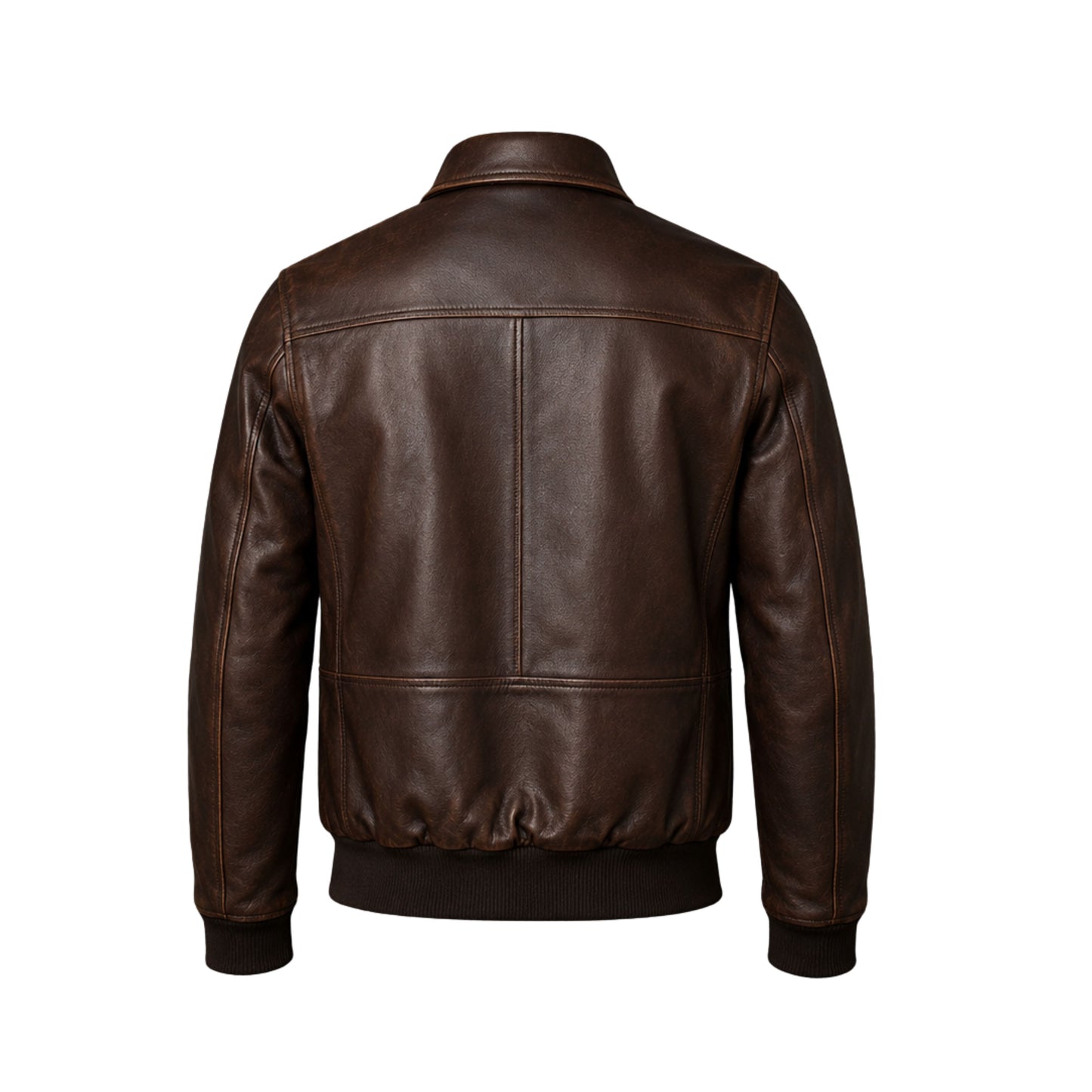 Mens Distressed Dark Brown Leather A2 Bomber Flight Jacket – Military Style Coat