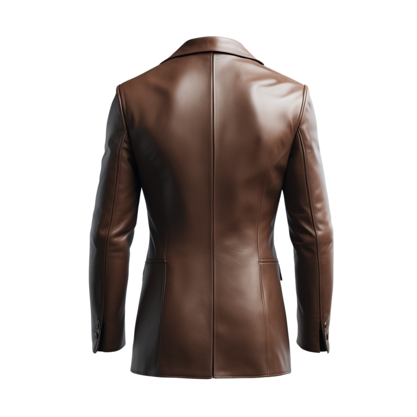 Brown Lambskin Leather Blazer: Three-Button Notch Lapel Sport Coat