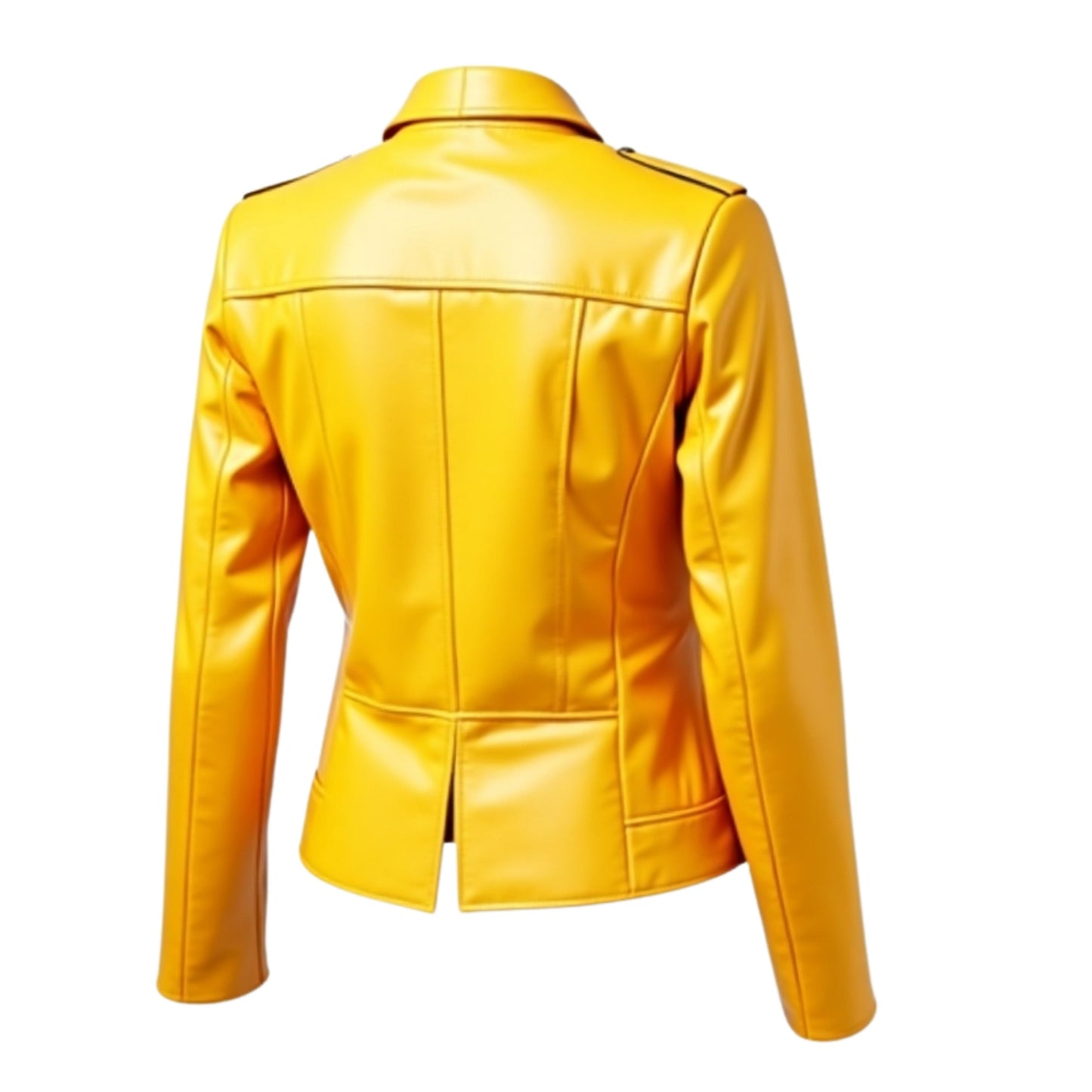 Women's Yellow Leather Biker Jacket – Asymmetrical Zip Motorcycle Style