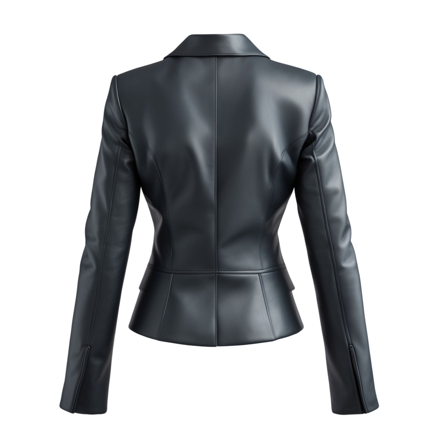 Women's Black Real Leather Blazer Jacket – Slim Fit Single Button Tailored Coat