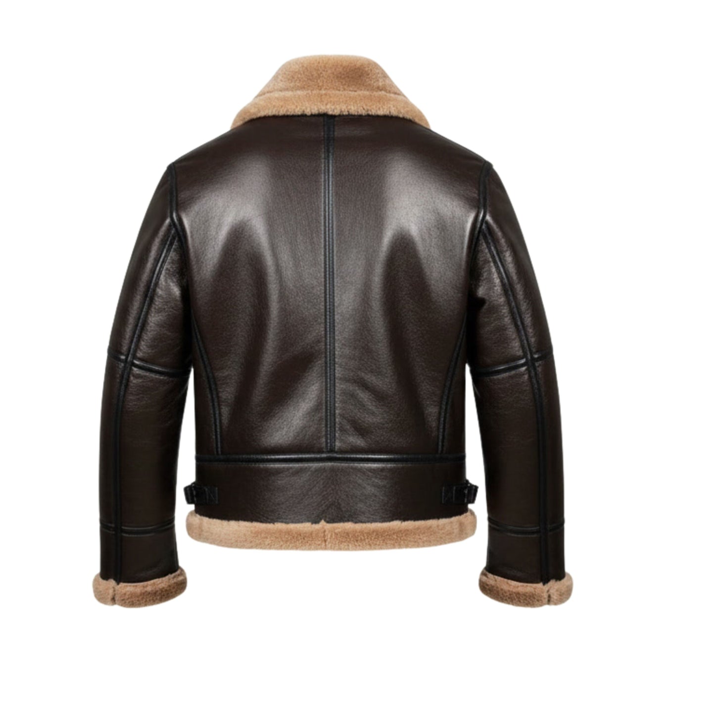 Men's Dark Brown Sheepskin B3 Bomber Jacket, Shearling Aviator Flight Coat