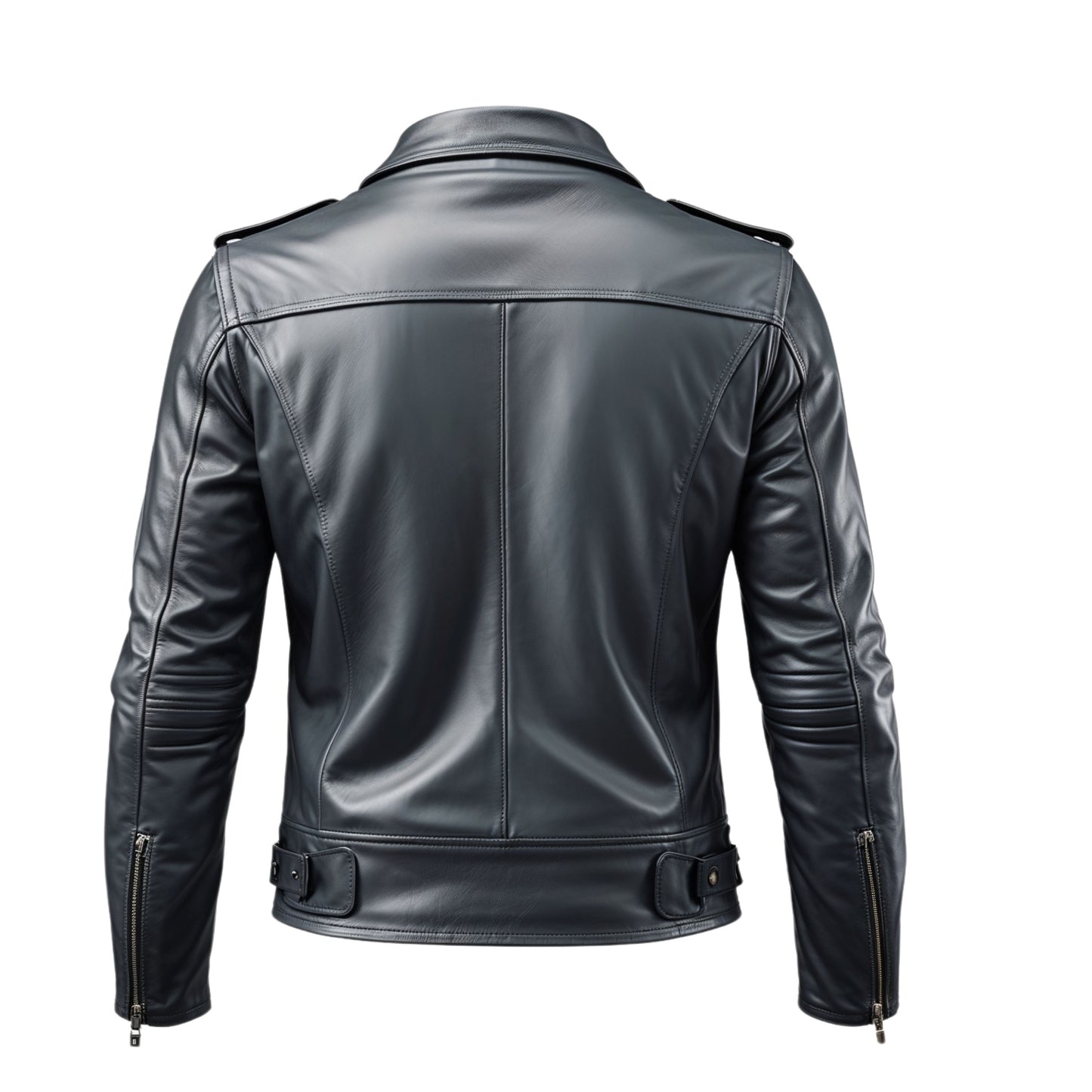 Men's Black Real Leather Biker Jacket – Asymmetrical Zipper, Slim Fit Style