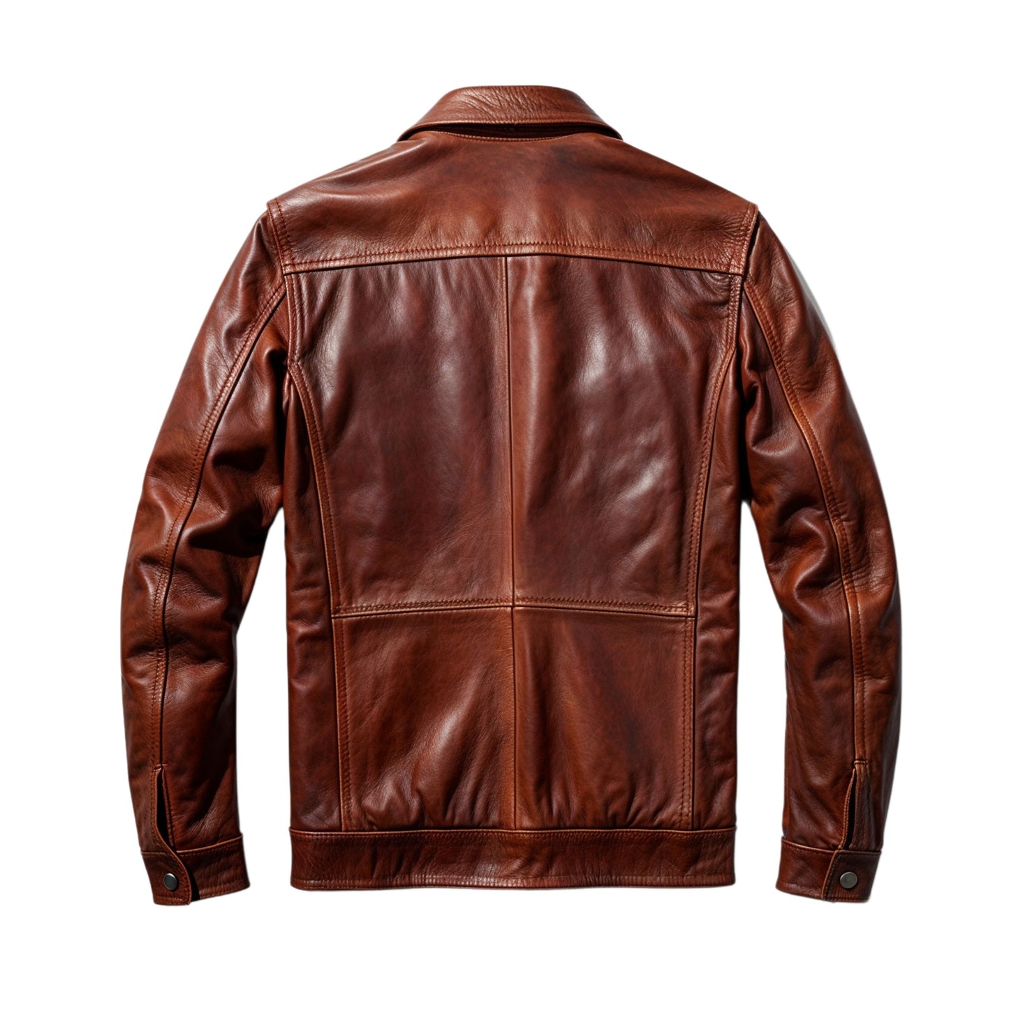 Men's Brown Real Leather Trucker Jacket – Vintage Inspired Button Front Style
