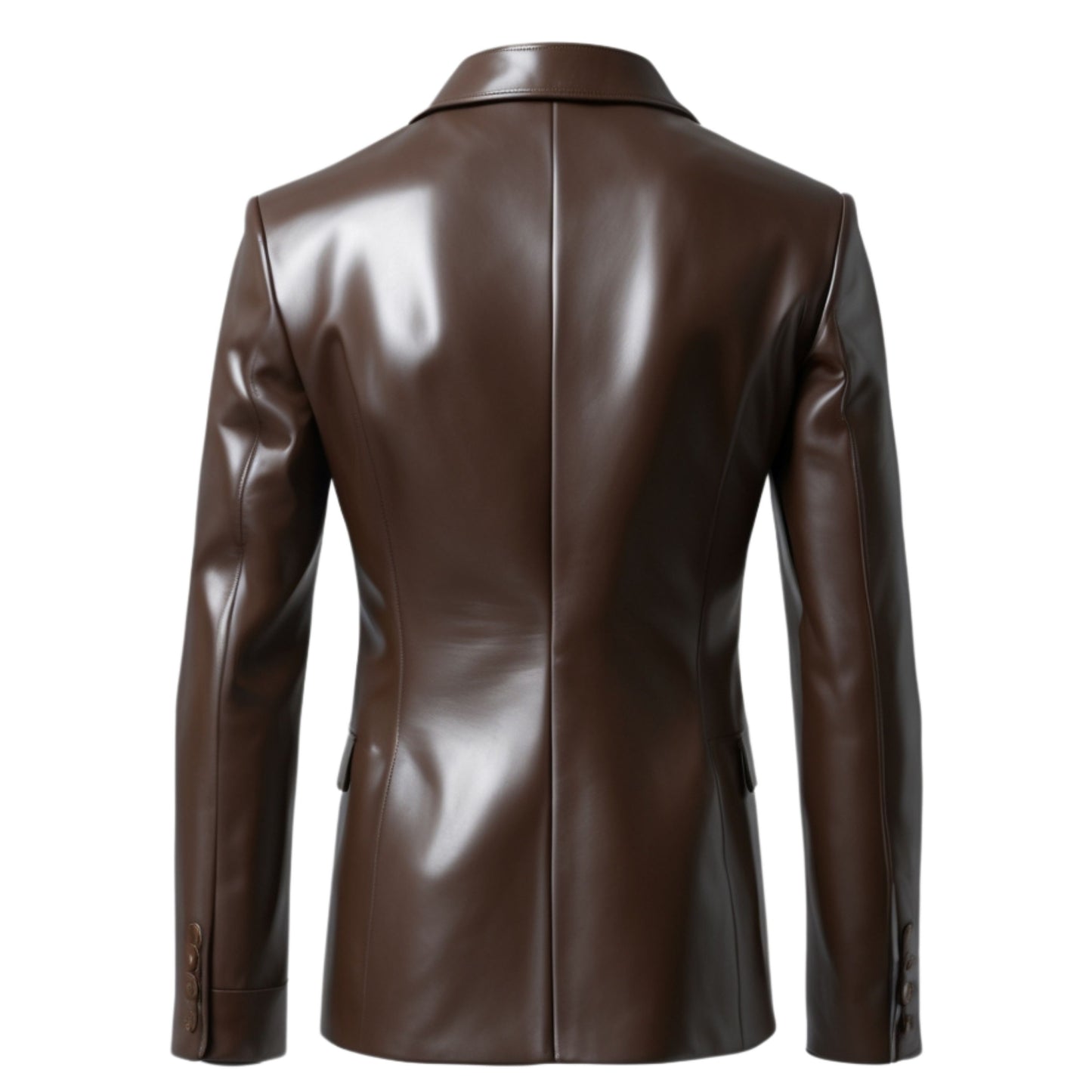 Men's Real Leather Double Breasted Blazer Jacket – Tailored Fit Classic Design