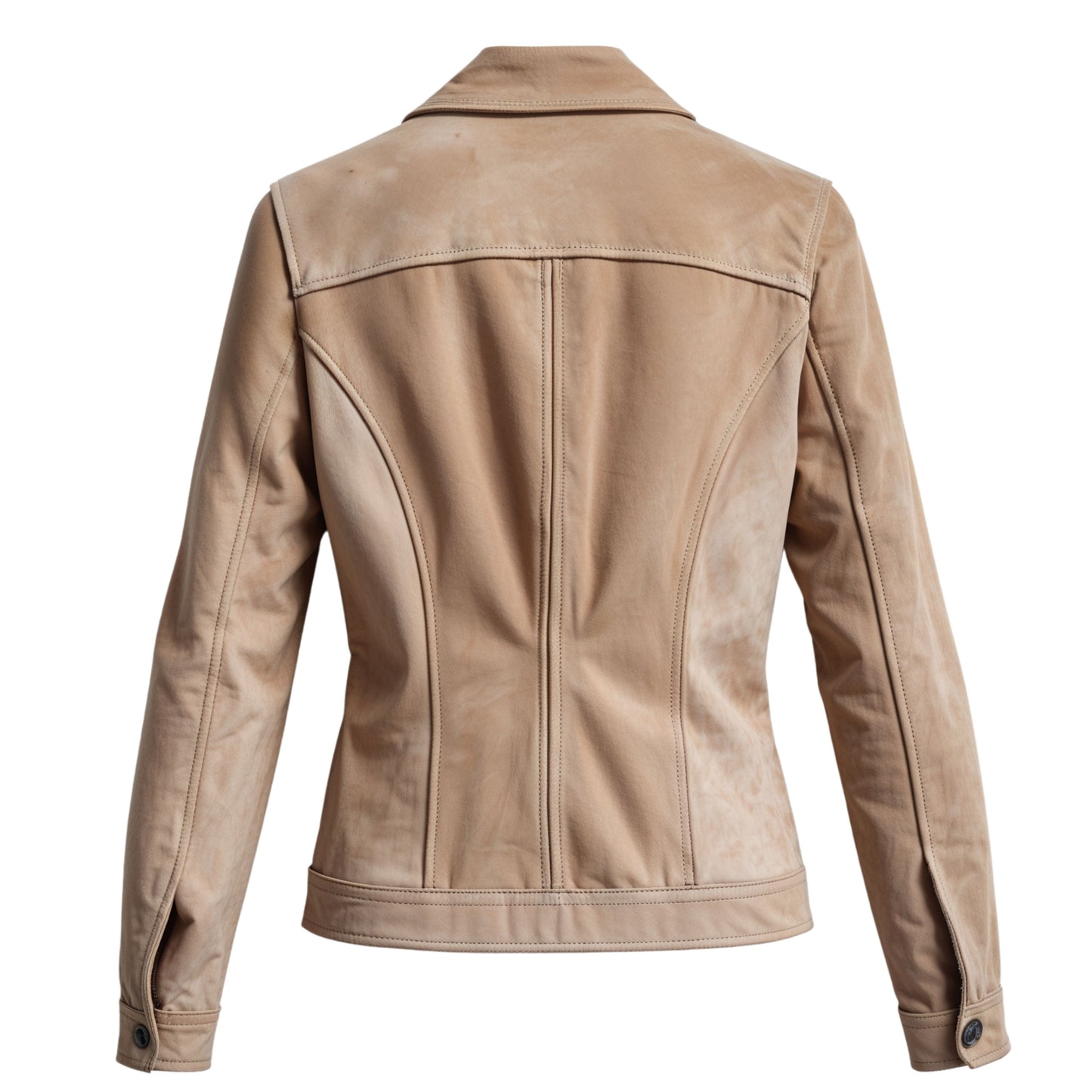 Women's Real Leather Blazer Jacket – Slim Fit Tan Tailored Office Coat