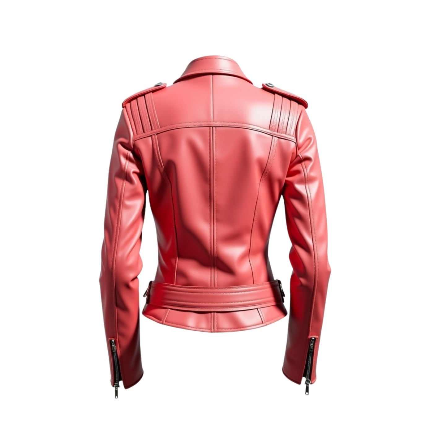 Pink Real Leather Biker Jacket: Quilted Punk Moto Rebel Style