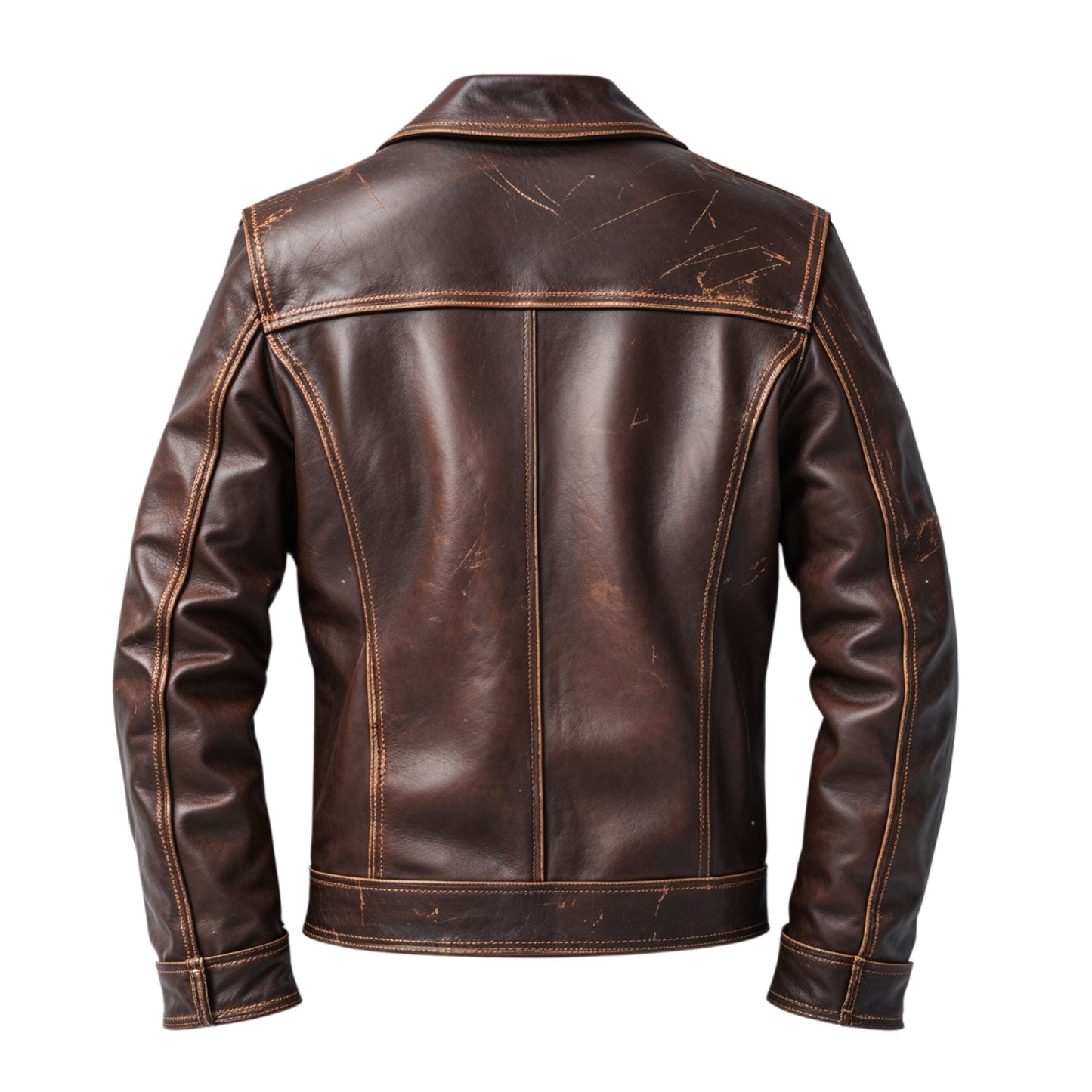 Men's Distressed Brown Real Leather Trucker Jacket – Timeless Classic Style