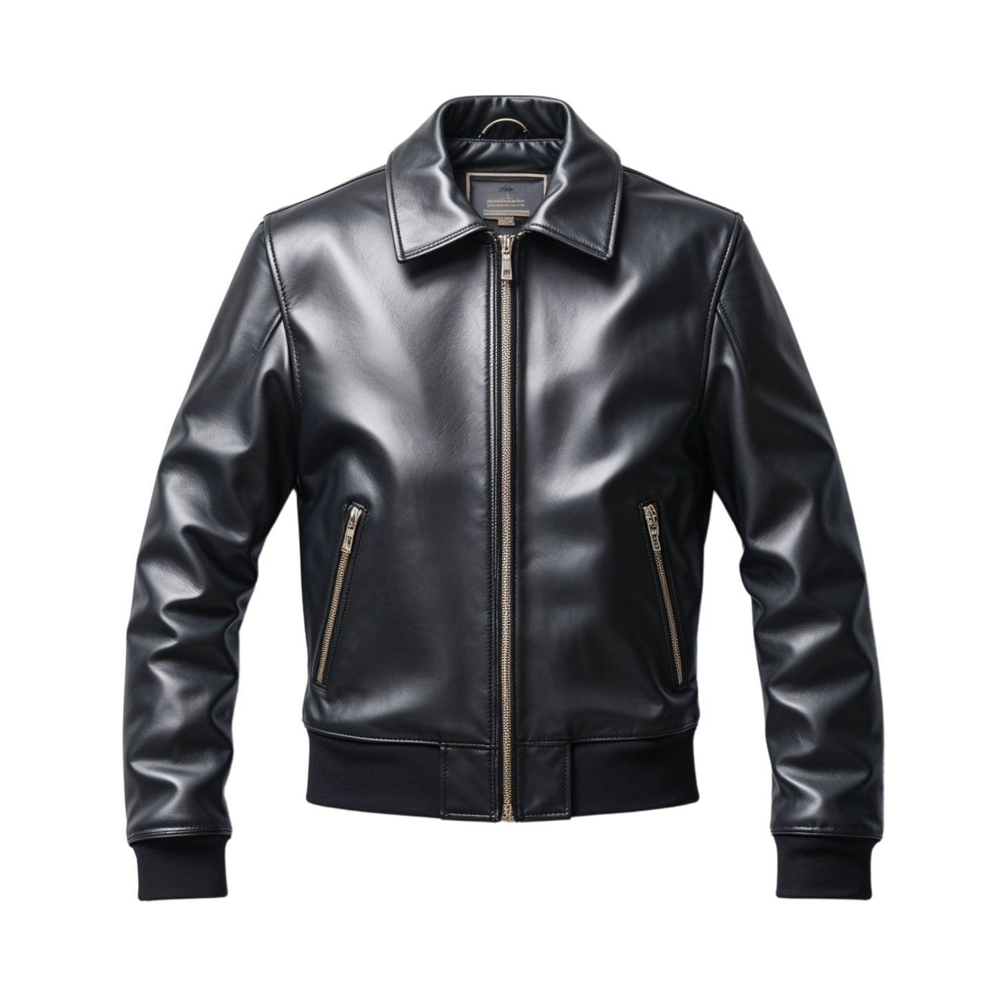 Men's Real Leather Bomber Jacket: Zipper Pockets, All-Season Comfort, Stylish Design
