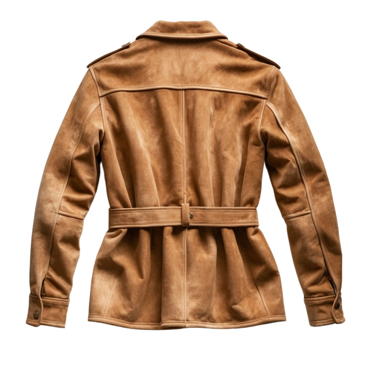 Men's Suede Safari Jacket: Belted, Multi-Pocket, Epaulet Detail – Urban Outdoor Style