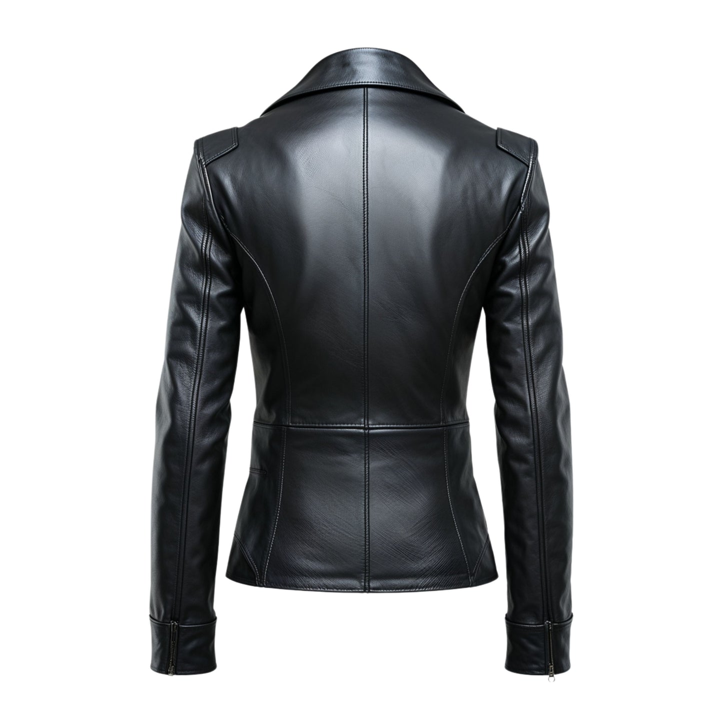 Men's Black Real Leather Blazer Jacket: Classic Tailored Fit, Wide Lapel Style