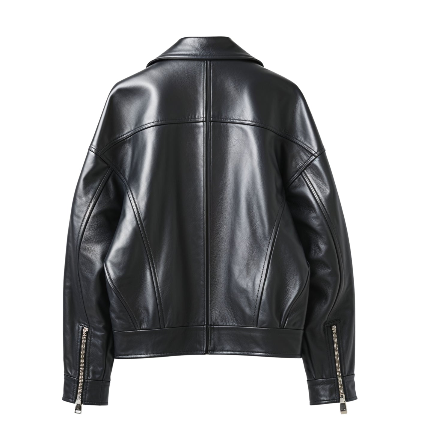 Black Real Leather Jacket: Relaxed Modern Streetwear Style Coat