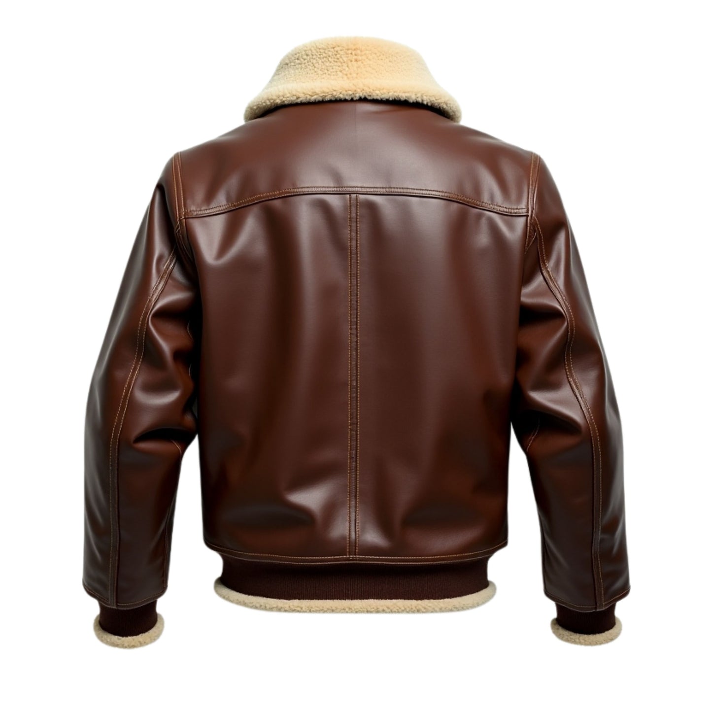 Men's Brown Leather Aviator Bomber Jacket with Shearling Collar – Classic Winter Travel Wear