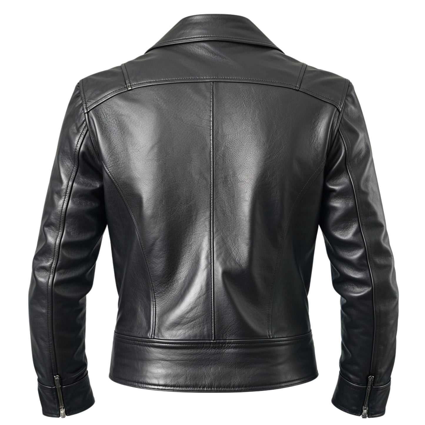 Men's Black Leather Blazer Jacket: Classic Tailored Fit, Notch Lapel, Smart Casual Wear