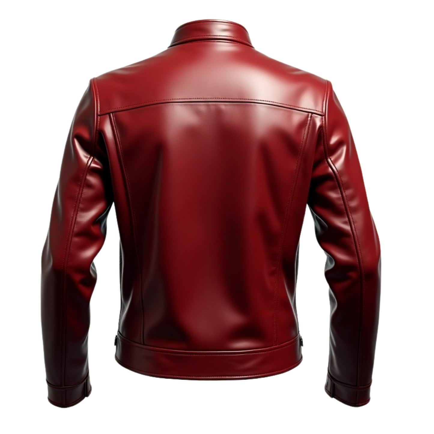 Men's Maroon Leather Biker Jacket: Slim Fit Moto Style Streetwear