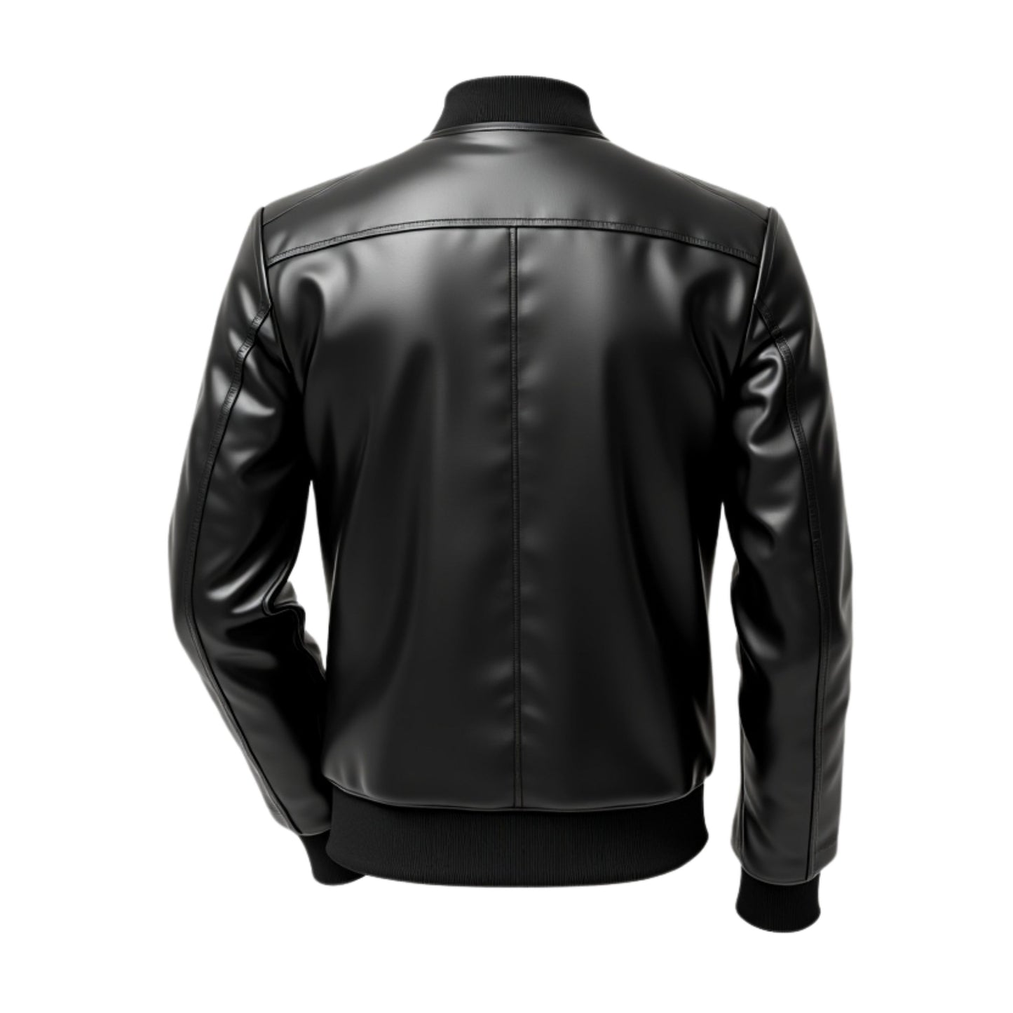 Men's Black Leather Bomber Jacket – Slim Fit Biker Style Streetwear
