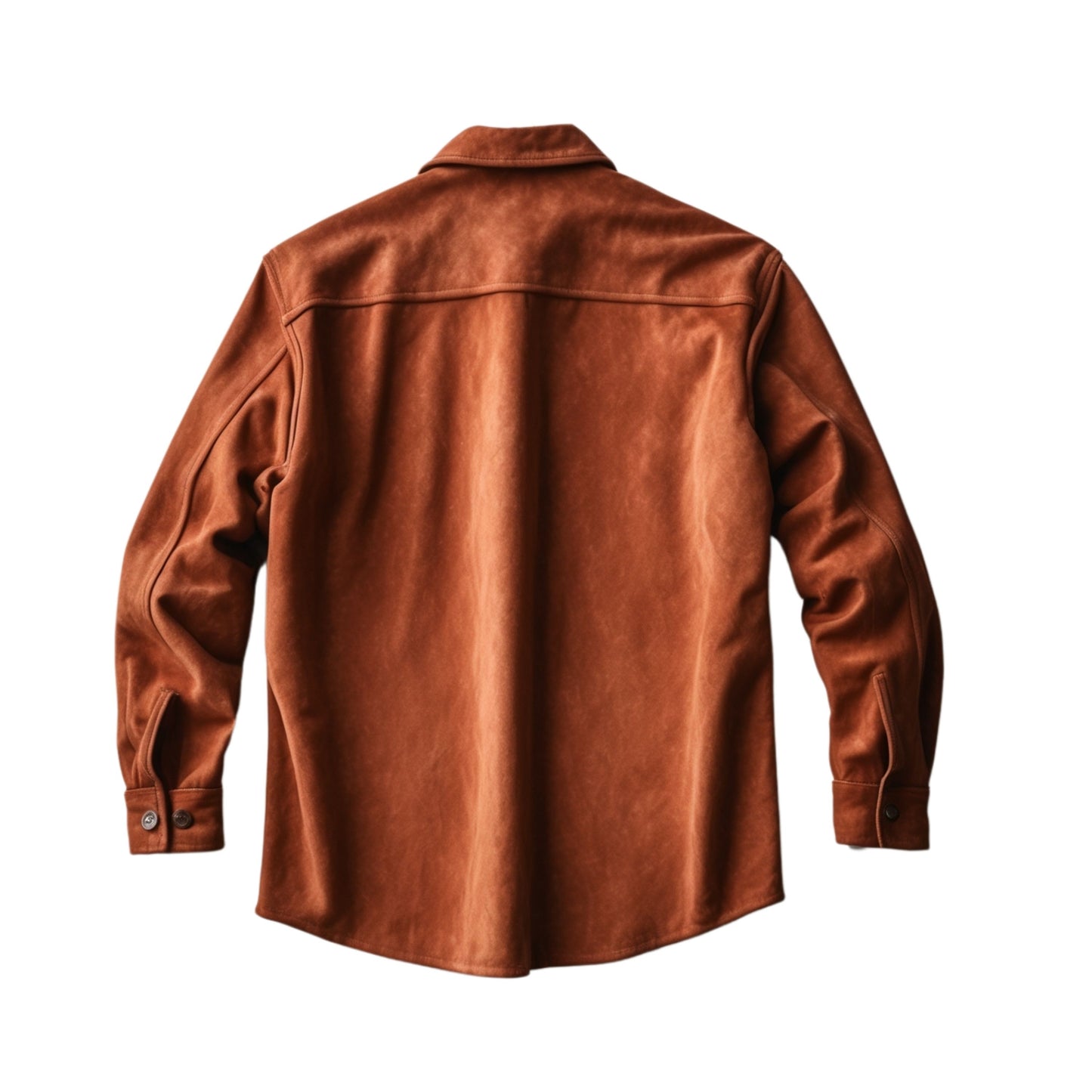 Brown Suede Shirt Jacket: Classic Button Front, Dual Chest Pockets, Smart Layering Style