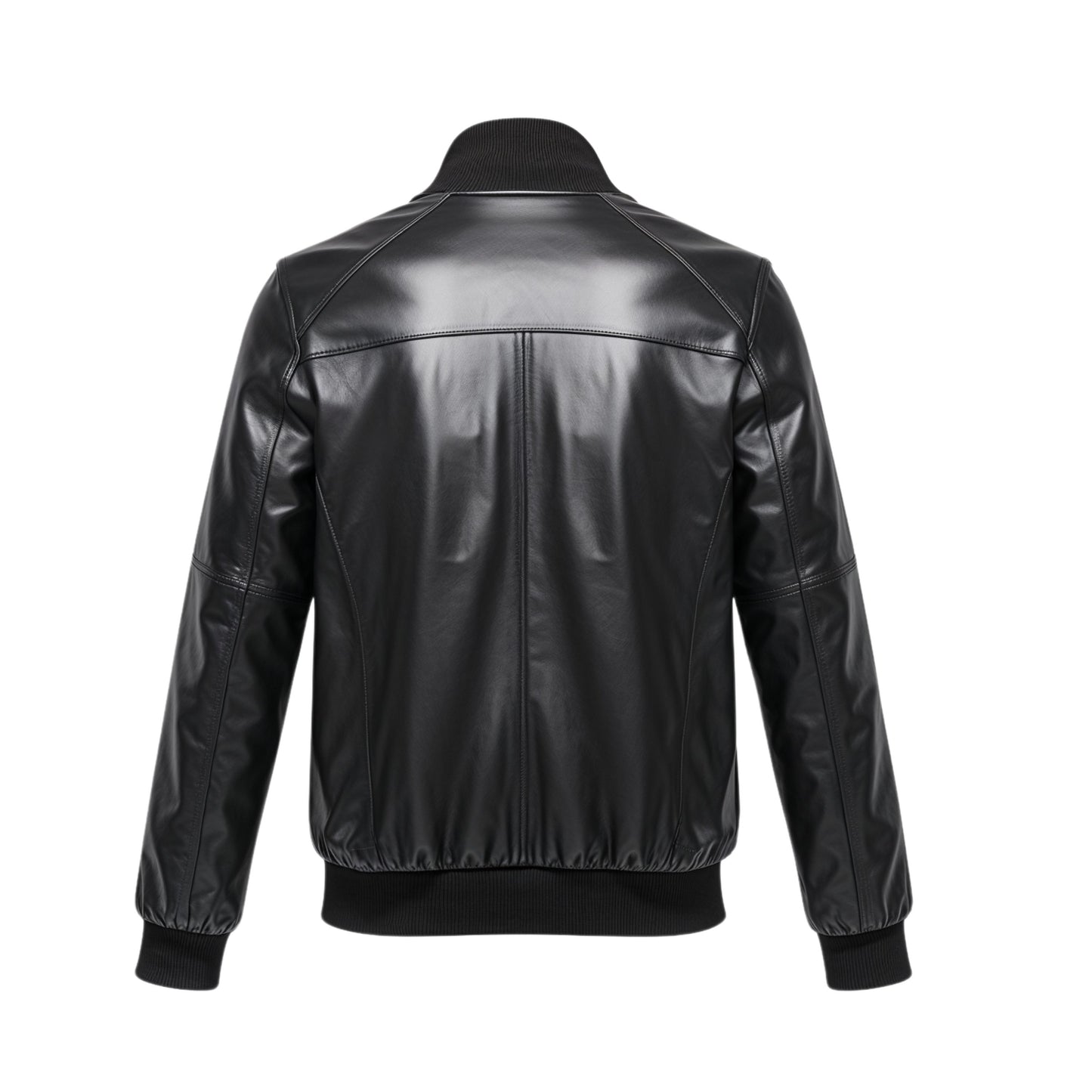Men's Real Leather Bomber Jacket: Vintage Inspired Ribbed Casual Wear