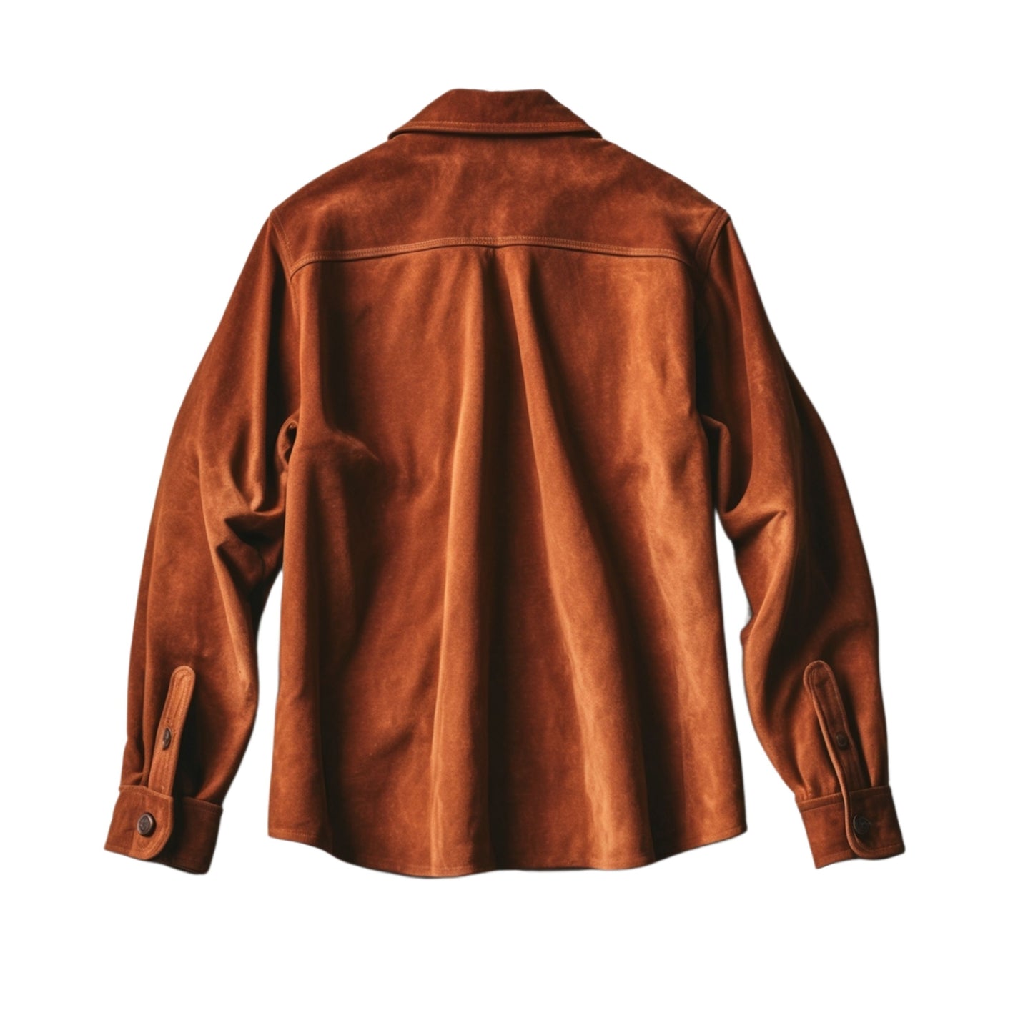 Men's Brown Suede Shirt Jacket with Leather Trimmed Pockets – Timeless Style Layering