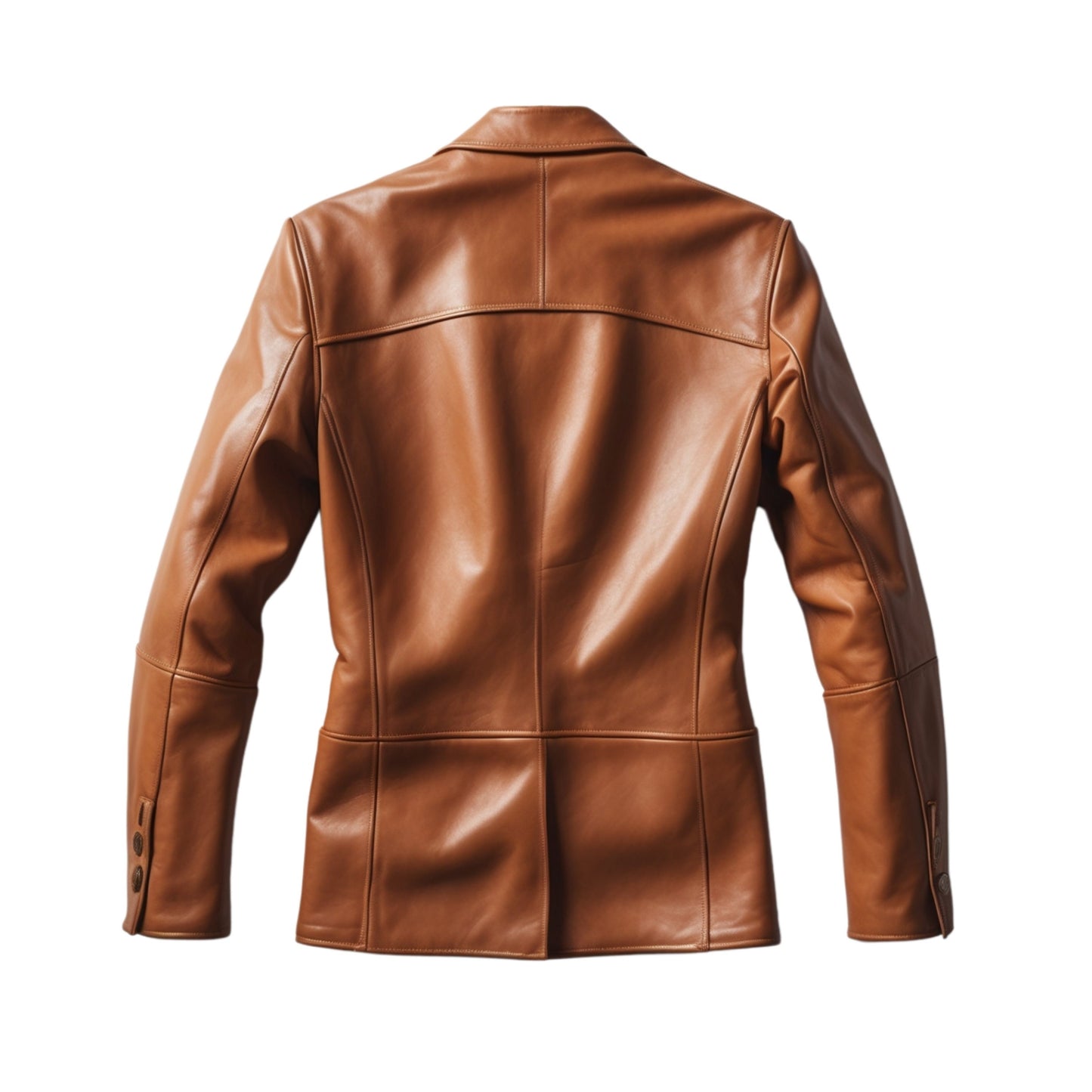 Men's Brown Leather Blazer Jacket: Classic Tailored Fit, Notch Lapel, Casual Wear
