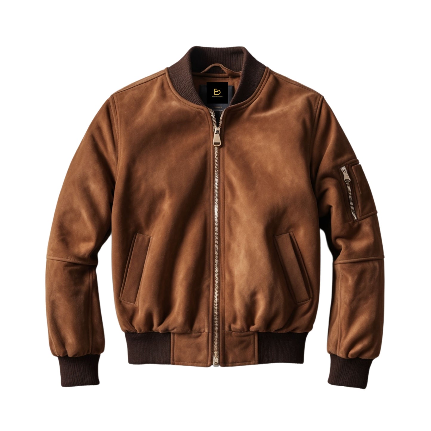 Classic Bomber Leather Jacket Ribbed Collar Cuffs Timeless Casual Outerwear All Seasons Everyday Style