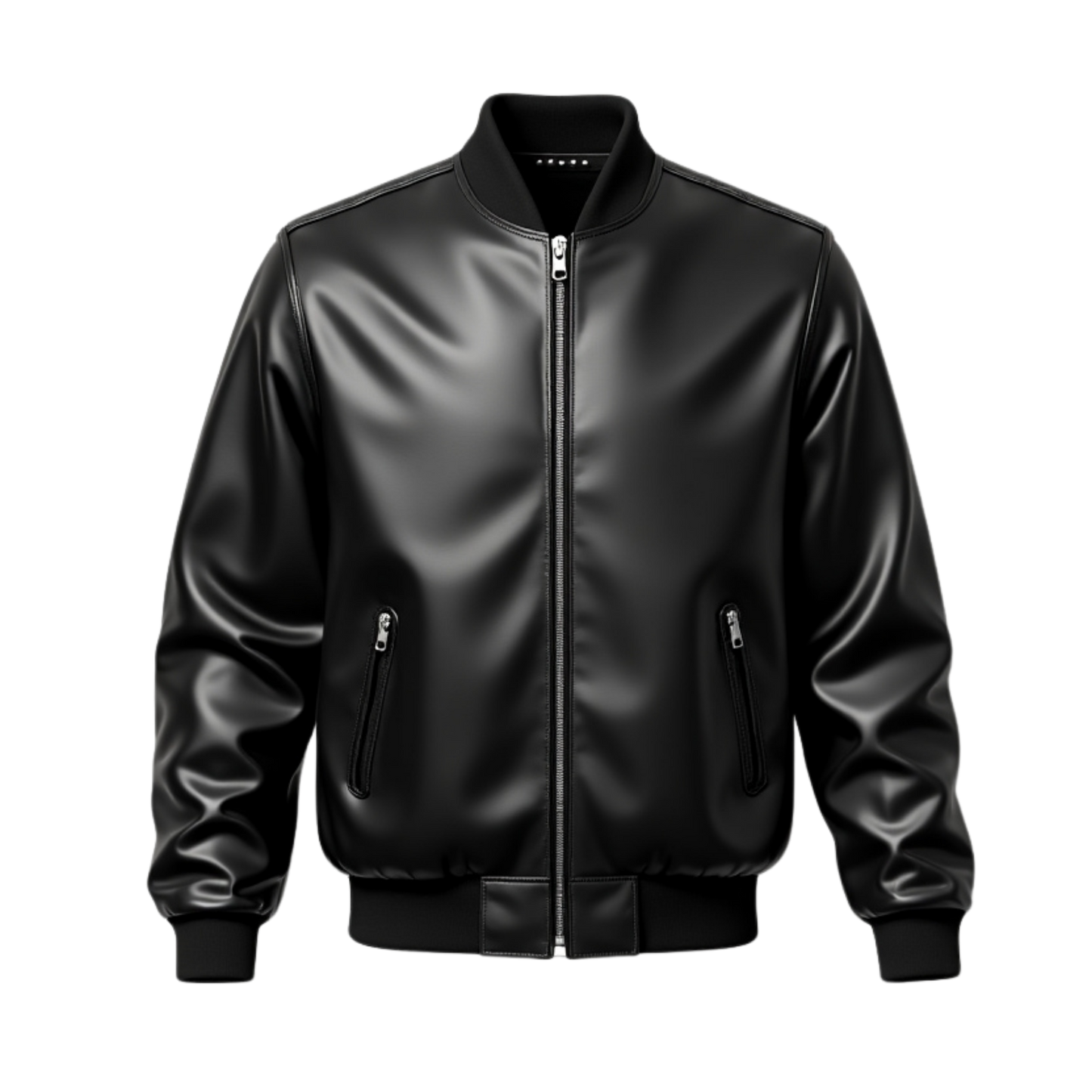 Black Leather Bomber Jacket: Minimalist Urban Fashion Style