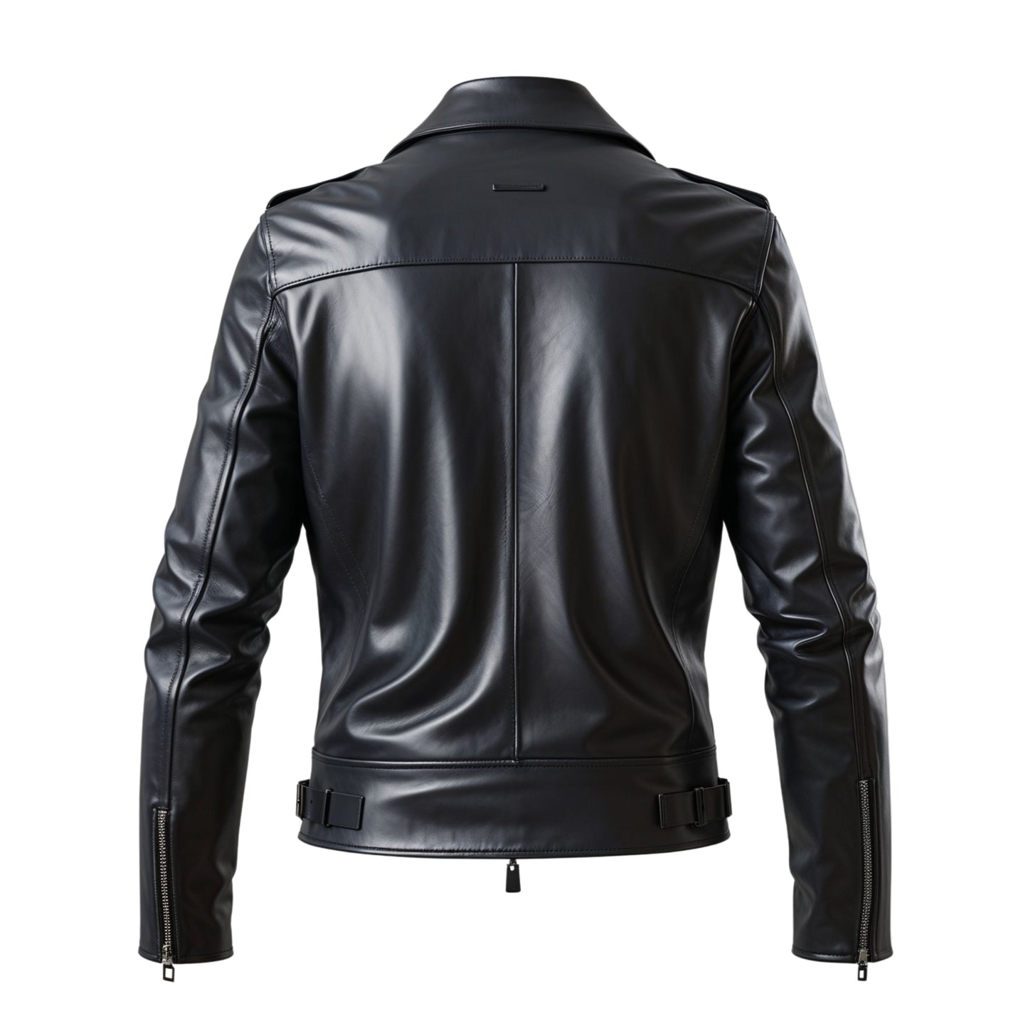 Men's Black Real Leather Biker Jacket – Classic Moto Style, Tailored Fit