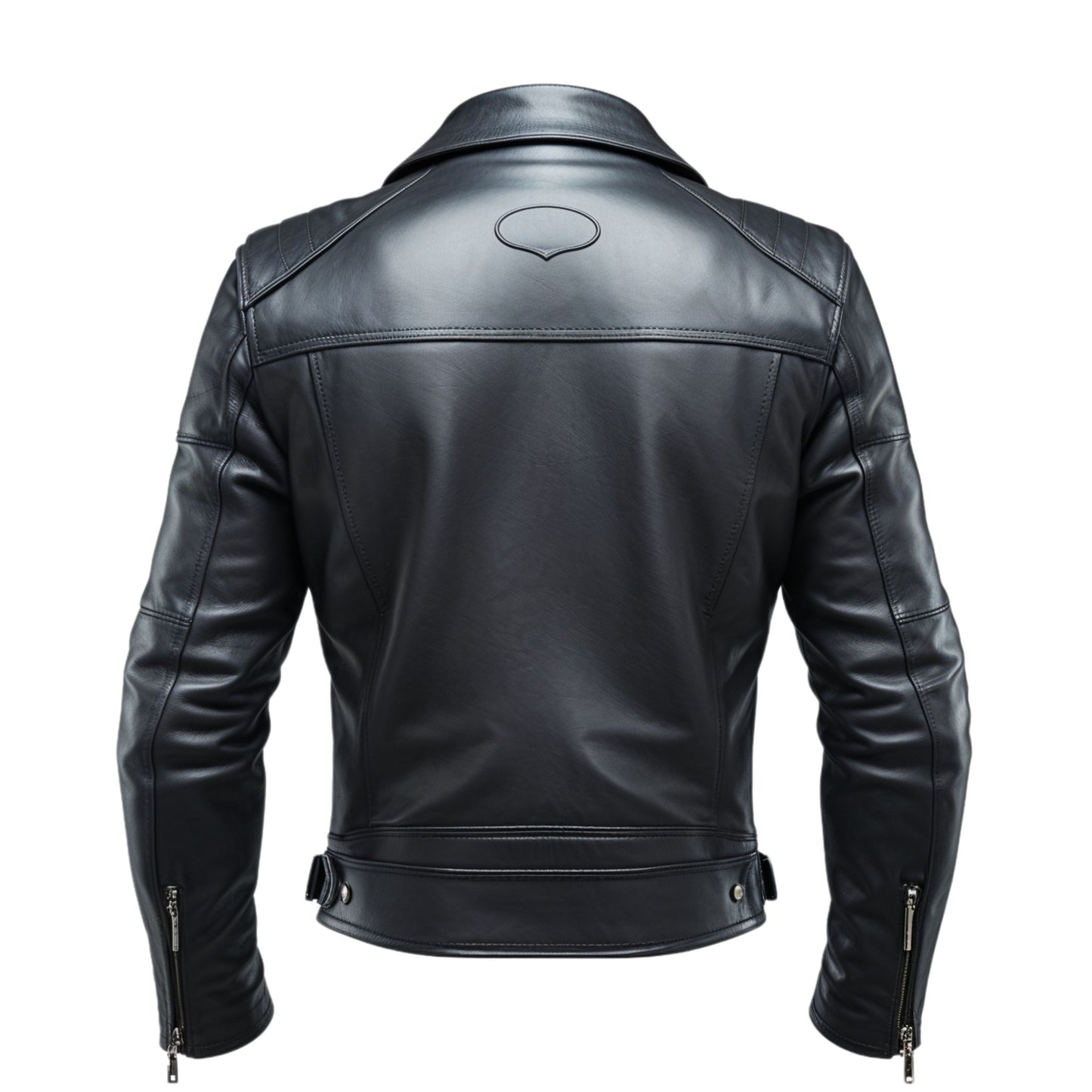 Classic Black Leather Biker Jacket Men Asymmetric Zipper Modern Stylish Fashionable Trendy Urban Style