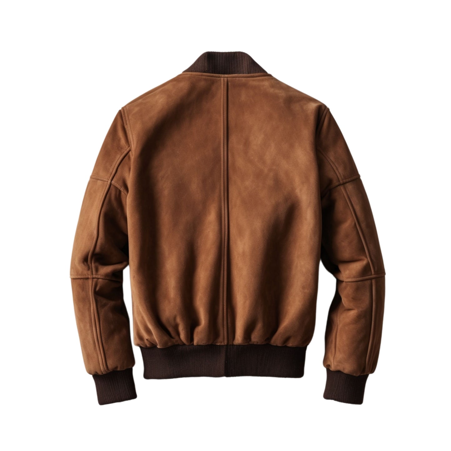 Classic Bomber Leather Jacket Ribbed Collar Cuffs Timeless Casual Outerwear All Seasons Everyday Style