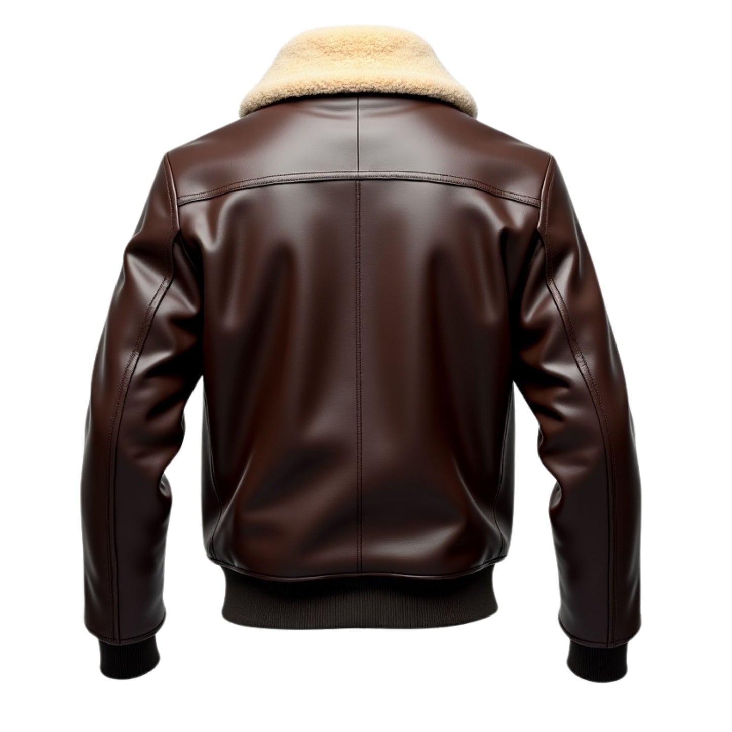 Men's Brown Leather Bomber Jacket with Shearling Collar – Classic Aviator Style